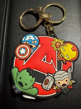 Marvel Black Silicone Character Keychain with Gold Hardware